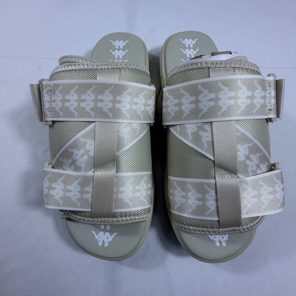 Kappa 222 Banda Mitel 1 Mens Sandals White Off White Logo Slides 304KUQ0 Size 11